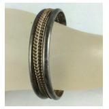 Vintage Silver & GF Cuff Bracelet, 23.9 grams,