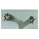 Cushion Cut CZ Stud Earrings, 2.4 grams, Sterling