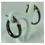 Diamond Cut Hoop Earrings, 1.7 grams, Sterling