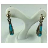 Inlaid Turquoise, Opal & Black Onyx Stud Dangle