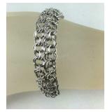 "A American" Silver Bracelet w/ Safety Chain,