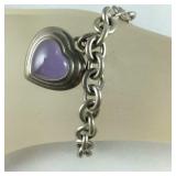 Tiffany Inspired Purple Hearth Tag Bracelet