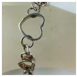 Graduated Heart Bracelet, 14.4 grams,