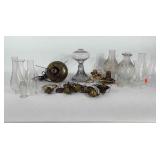 Lamp parts, includes glass lamp base, glass