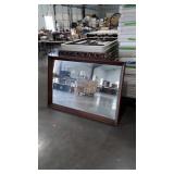 Mirror, oak framed, note the scroll decor pc