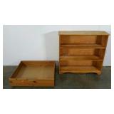 Bookcase, pine under bed storage drawer 28 x 32,
