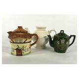 Three teapots, includes Burlington Ware made in