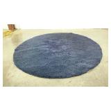 Round area rug, high pile shag, 7