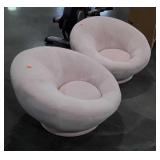 Pair of Chairs, Pink Microfiber upholstery,