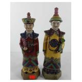 Chinese statues, court officer and emperor, both