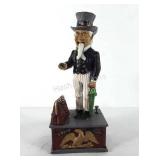 Uncle Sam cast iron coin bank, 11"