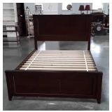 Full Size Bed, dark color finish, complete with