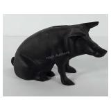 Cast iron pig coin bank, 6" h