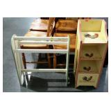 Quilt stand and small storage stand, painted