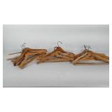 Twenty wooden hangers