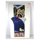 Travel print, unframed under plastic wrap, 20x38