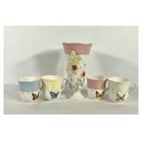 Lenox Butterfly Meadow vase and four mugs