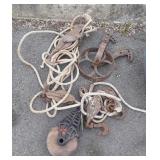 Old Barn type Block and tackle Rope Pully system