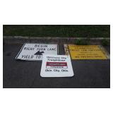 Signage Lot, one Freightliner Mud Flap, 2 other