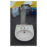 New American Standard Pedestal Vanity Sink, Ivory