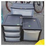 3 Sterlite Plastic Drawer Organizers, black color