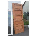Early one wooden House Door, 5 horizontal panes,