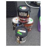 4 gallons, of wood Deck stain