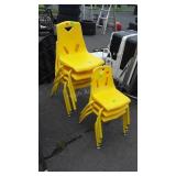 Chairs, 7 total all yellow molded poly seating 4