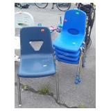 Chairs, blue color, one adult, 4 Kid