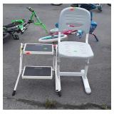 Two pc lot, Handicap Chair, with 2ft Folding