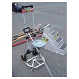 Two pc lot, cane Carrier Stool, and lightweight