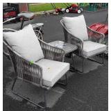3pc Patio Furniture Set, side Table with 2