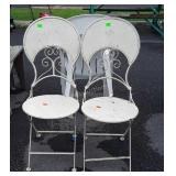 Pair of Designers Metal Folding Outdoor Chairs,