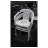 3 white poly Outdoor Chairs, seller code ON7