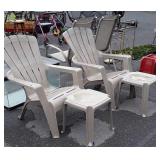 Outdoor Chair Set, 2 chairs with 2 side stands,