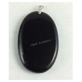 120.75ct Sterling Black agate pendant