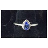 Size 6 Sterling.40ct tanzanite pear cut solitaire
