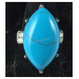 Size 7 blue howlite and simulated diamond