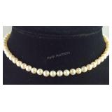 Sterling silver and pearl necklace 14in