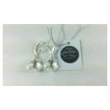 Sterling silver Swarovski white crystal earrings