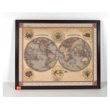 World map themed cork board, 26x21