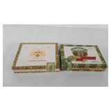Two cigar boxes, Montesino and Macanudo
