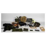 Military group, includes canteen with cover,