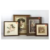 Four framed prints, Norman Rockwell, Dianne
