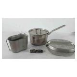 Camping cookware, includes mess kit, pot, hunt