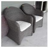Pair of Nice All Weather Wicker Chairs, the