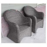 Pair of Nice All Weather Wicker Chairs, No Seat