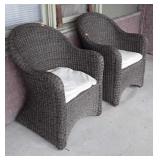 Pair of Nice All Weather Wicker Chairs, the