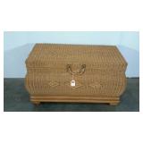 Wicker storage trunk, 25" tall