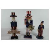 Patriotic figures and nutcracker, 8"-13"